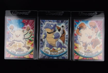 NM 1999 Pokemon Topps Blue Label Blastoise Primeape Mankey