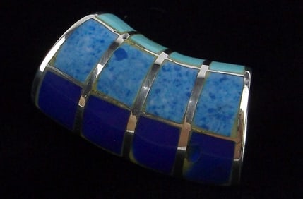 Mint Vintage Sterling Silver Turquoise Lapis Lazuli Pendant