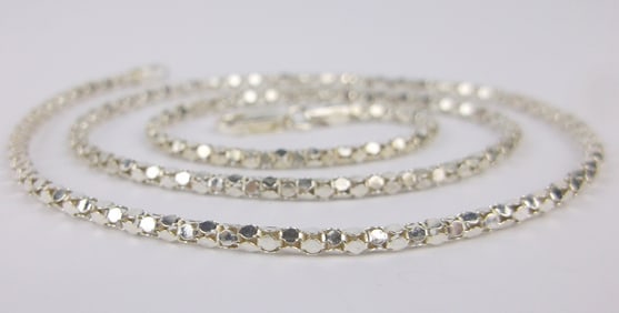 Mint Vintage Italian Sterling Silver Chain Necklace 18"