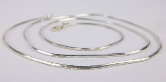 Mint Vintage Italian Sterling Silver Chain Necklace 24.5"