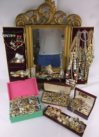 HUGE Vintage Estate Jewelry Box Lot FULL Of Vintage Jewelry