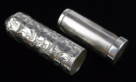 Mint Thick Heavy 1950s 950 Sterling Silver Lipstick Holder