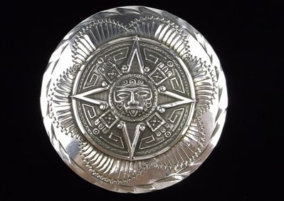 Mint Big 1950s Taxco Sterling Silver Mayan Brooch Margo De Taxco?