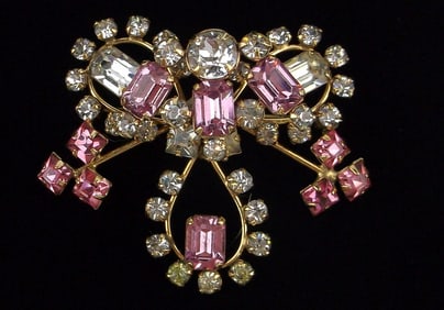 Mint Antique 1950s 12kt GF Rhinestone Brooch