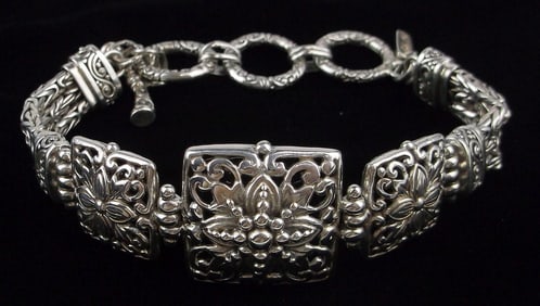 Mint Vintage Thick Sarda Bali Sterling Silver Chain Bracelet 8"