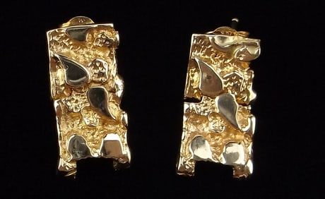 Mint Vintage 14kt Gold Nugget Drop Earrings 2.10grams