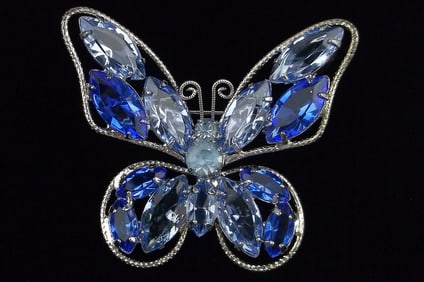 Mint Vintage 1960s Juliana Rhinestone Butterfly Brooch