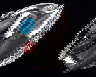 Huge Mint All Tribes Navajo Sterling Bear Claw Turquoise Ring 16