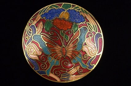 Mint Vintage Cloisonne Butterfly Brooch