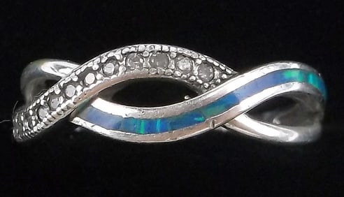Gorgeous Vintage Sterling Silver Fire Opal Ring 5