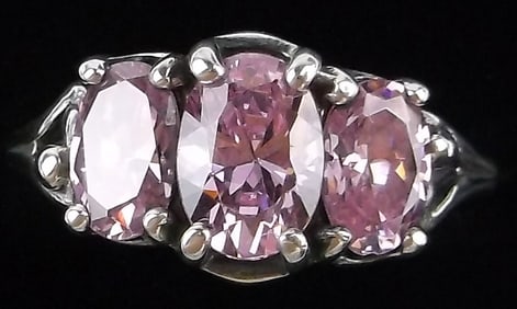 Mint Vint Designer Sterling Silver 1.5cttw Pink Tourmaline Ring 5.5