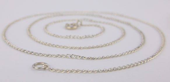 Mint Antique 1950s Sterling Silver Chain Necklace 18.5"