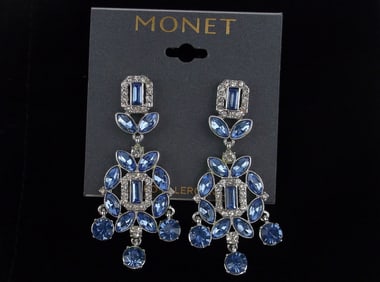 New Monet Rhinestone Drop Earrings $28