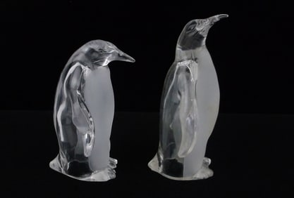 Stunning Vintage Lucite Penguin Figure Set