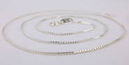 New Vintage Italian Sterling Silver Box Chain Necklace 18"