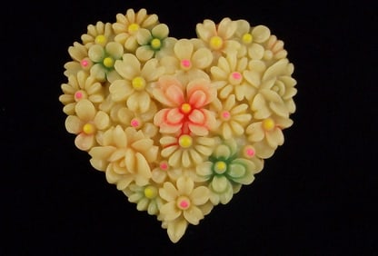 Gorgeous Antique 1930s Celluloid Heart Clip Brooch