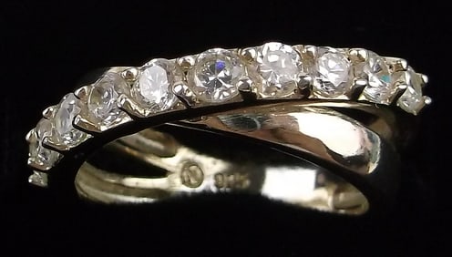 Beautiful Vintage Sterling Silver Crossover Ring 7