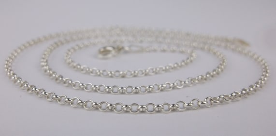 New Vintage Italian Sterling Silver Chain Necklace 20"