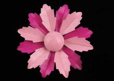 Gorgeous Vintage 1960s Enameled Flower Brooch