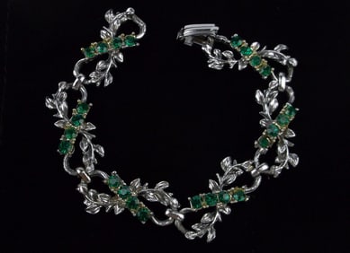Mint Antique 1950s Rhinestone Bracelet 7.75"