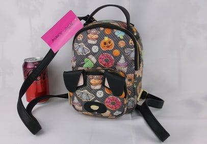 New NWT Betsey Johnson Dog Bat Halloween Backpack Purse $68
