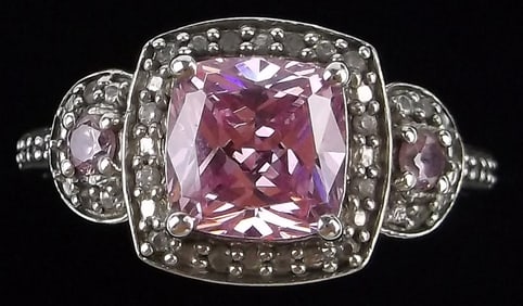 Mint Vint Designer Sterling Silver 1ct Pink Tourmaline Ring 7