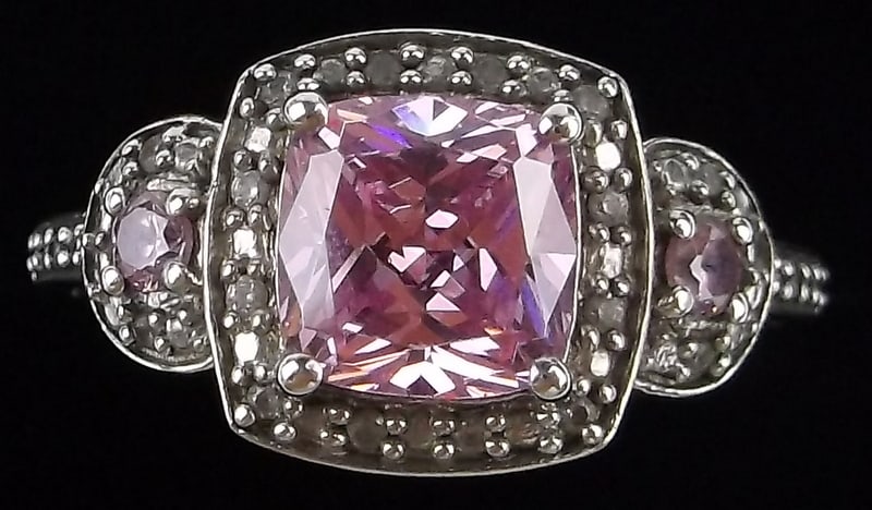 Mint Vint Designer Sterling Silver 1ct Pink Tourmaline Ring 7 (1 of 3)