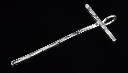 New Big Vintage Sterling Silver Initial T Pendant