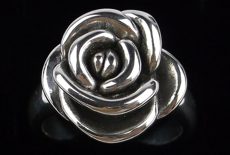 Mint Big Vintage Sterling Silver Rose Ring 8.5 (1 of 3)