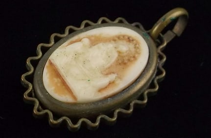 Antique 1930s Catholic Mary Pendant