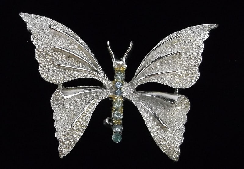 Mint Vintage 1960s Gerrys Rhinestone Butterfly Brooch: Mint Condition, In Like New Condition, Perfect