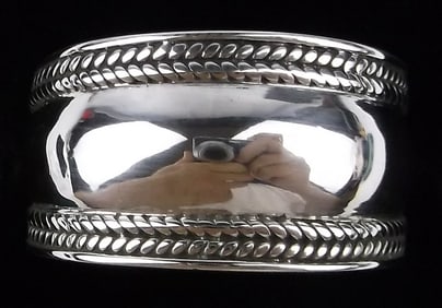 Mint Vintage Bali Sterling Silver Wide Band Ring 8