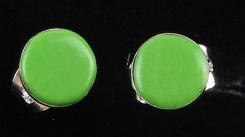 New Zuni Angie Rosetta Sterling Silver Gaspeite Earrings