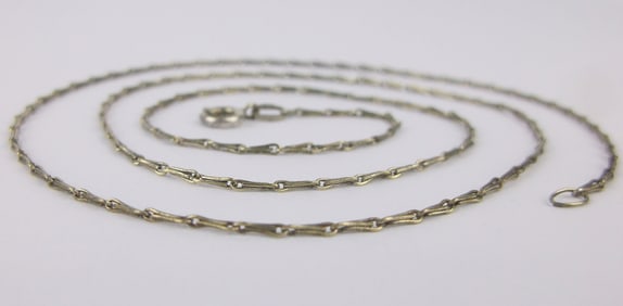 Gorgeous Antique 1940s Sterling Silver Chain Necklace 20"