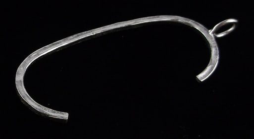 New Big Vintage Sterling Silver Initial C Pendant