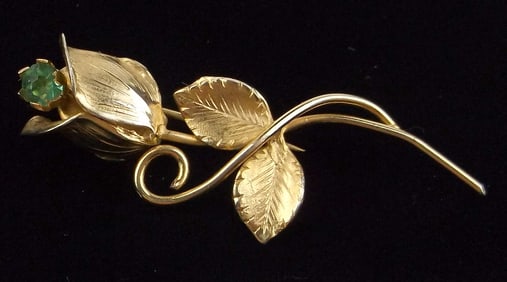 Mint 1960s 12kt GF Rose Brooch A & Z