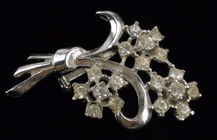 Stunning Antique 1940s Rhinestone Brooch