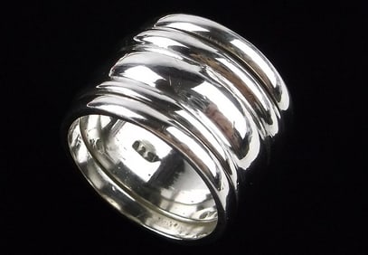 Mint Thick Vintage Heavy Sterling Silver Wide Band Ring 7