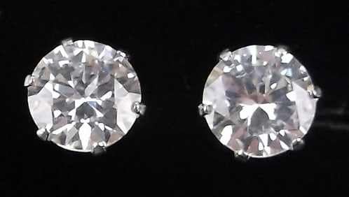 New Sterling Silver 1cttw CZ Earrings