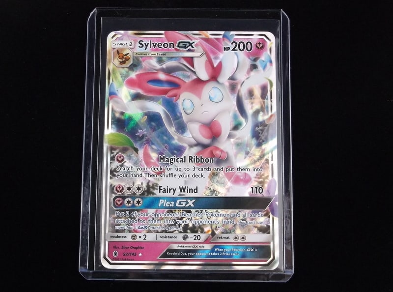 Mint 2017 Pokemon Sylveon GX Ultra Rare Card Magical Ribbon (1 of 2)