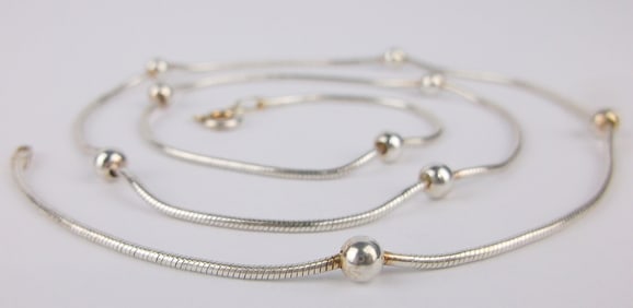 Mint Vintage Italian Sterling Silver Chain Necklace 20"