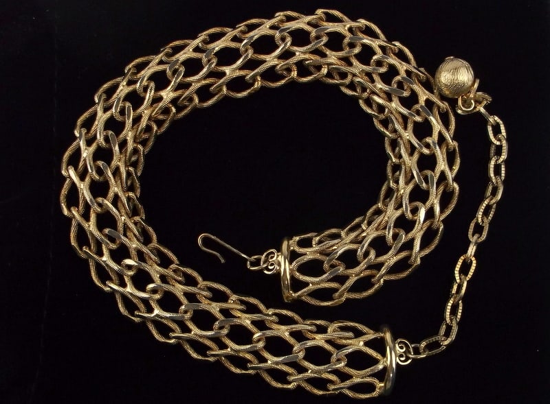 Stunning Vintage 1960s Kramer NY Mesh Chain Necklace 17": beautiful condition