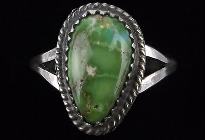 New Navajo Judy Largo Sterling Sonoran Gold Turquoise Ring 8