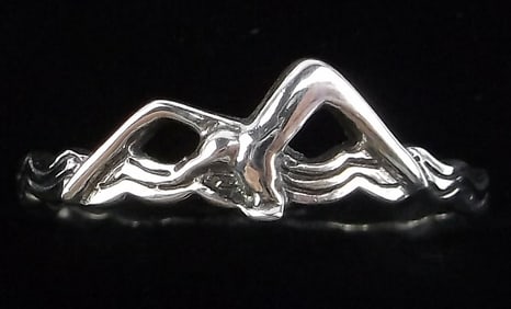 Mint Vintage Sterling Silver Seagull Ocean Ring 7.5