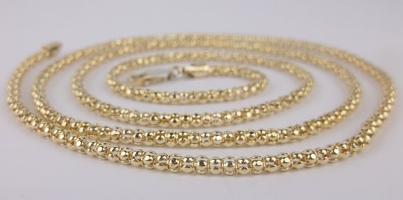 Stunning Vint Gold Over Sterling Silver Chain Necklace 30"