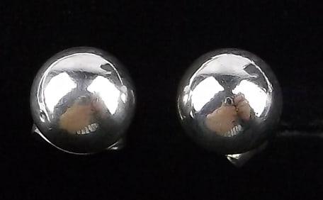 Stunning Vintage Sterling Silver Ball Earrings