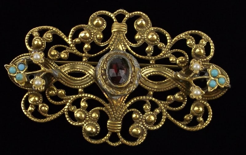 Gorgeous Antique 1940s Germany Rhinestone Brooch: excellent condition