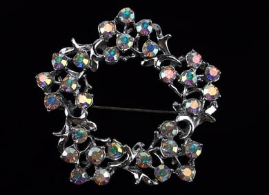 Mint Vintage 1960s Juliana Aurora Borealis Rhinestone Brooch