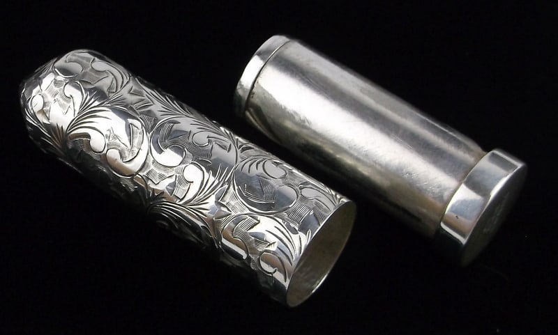 Mint Thick Heavy 1950s 950 Sterling Silver Lipstick Holder (1 of 6)
