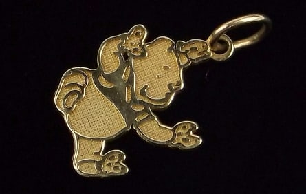 Mint Vintage Disney 14kt Gold Winnie The Pooh Pendant .79g